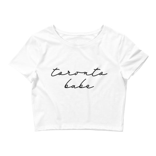 Toronto Babe Womens White Cropped T-shirt