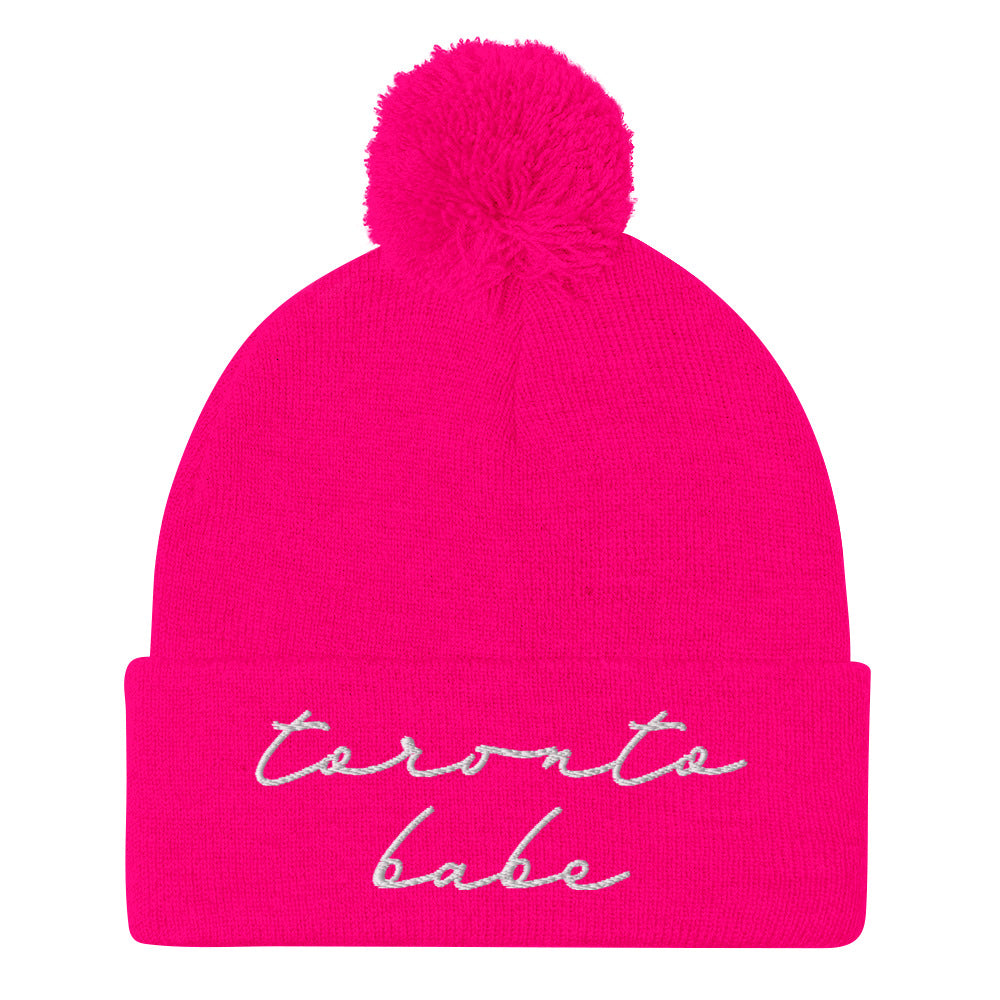 Toronto Babe Pink Pom-Pom Beanie