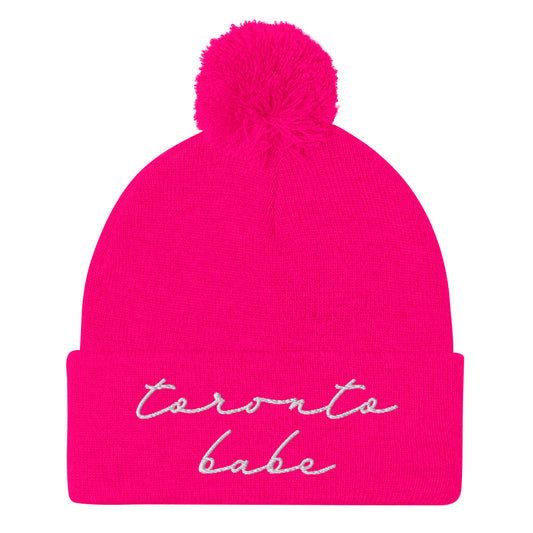 Toronto Babe Pink Pom-Pom Beanie