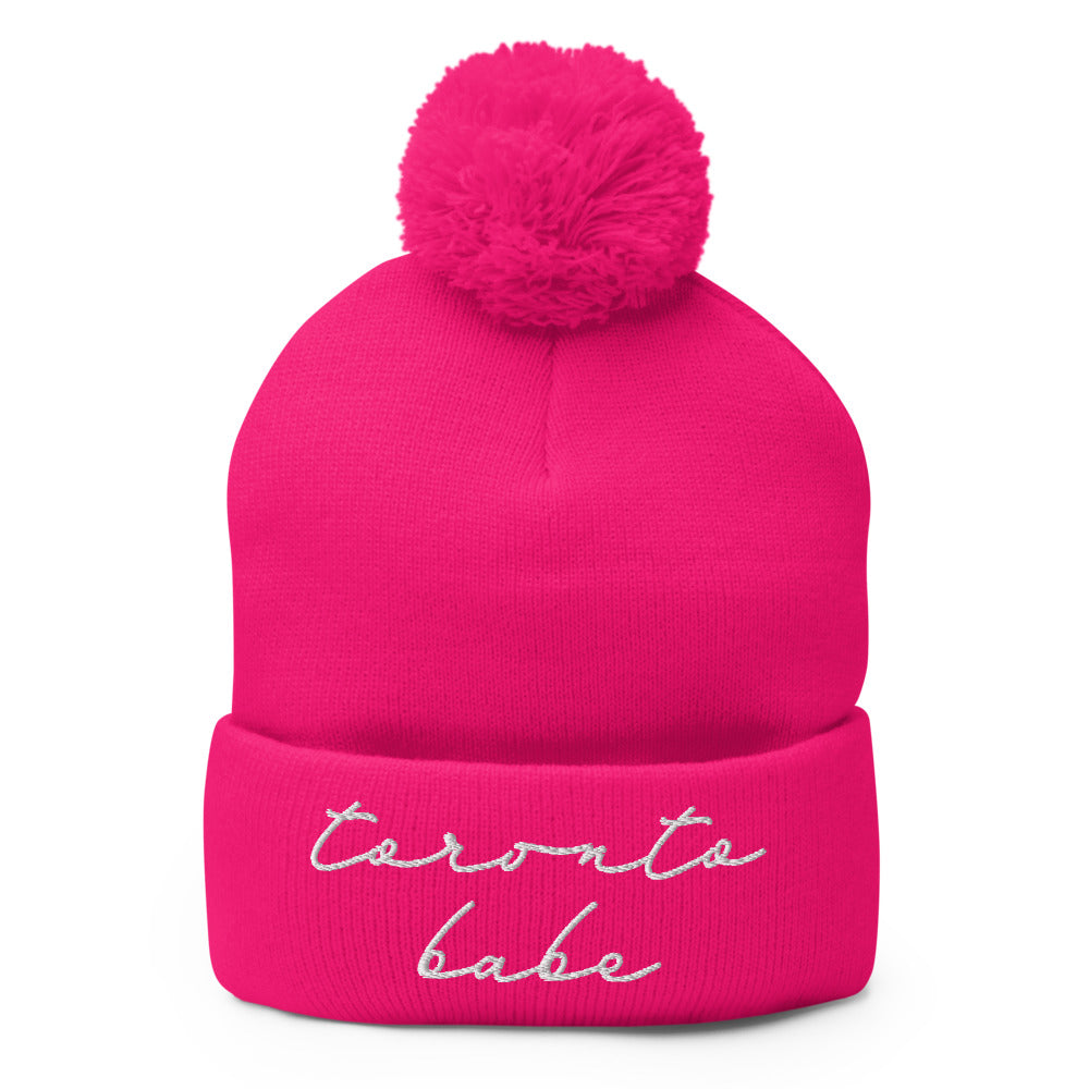 Toronto Babe Pink Pom-Pom Beanie