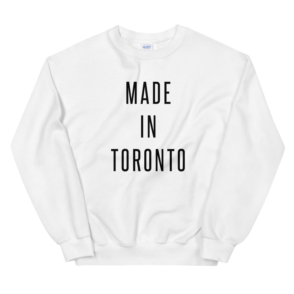 Made in Toronto Unisex White Sweatshirt