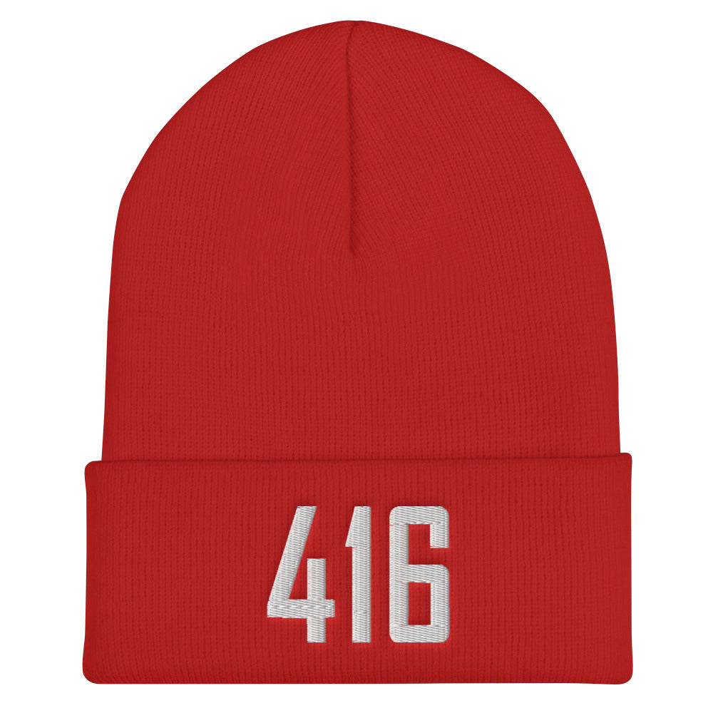 416 Cuffed Red Beanie