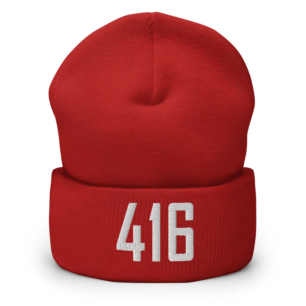 416 Cuffed Red Beanie