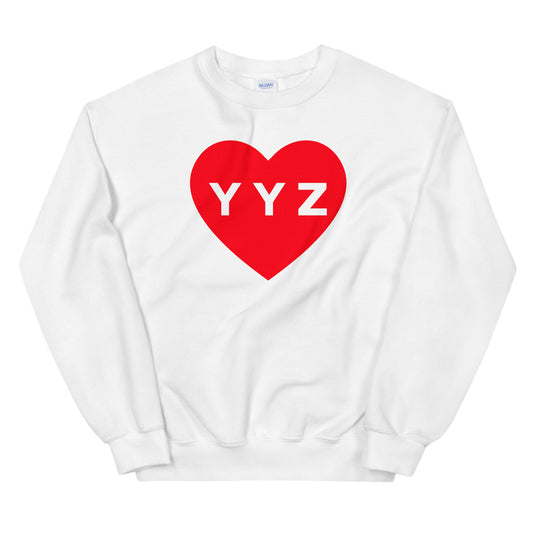 YYZ Heart Unisex White Sweatshirt
