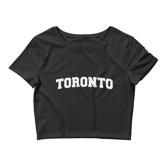 Toronto Varsity Womens Black Cropped T-Shirt