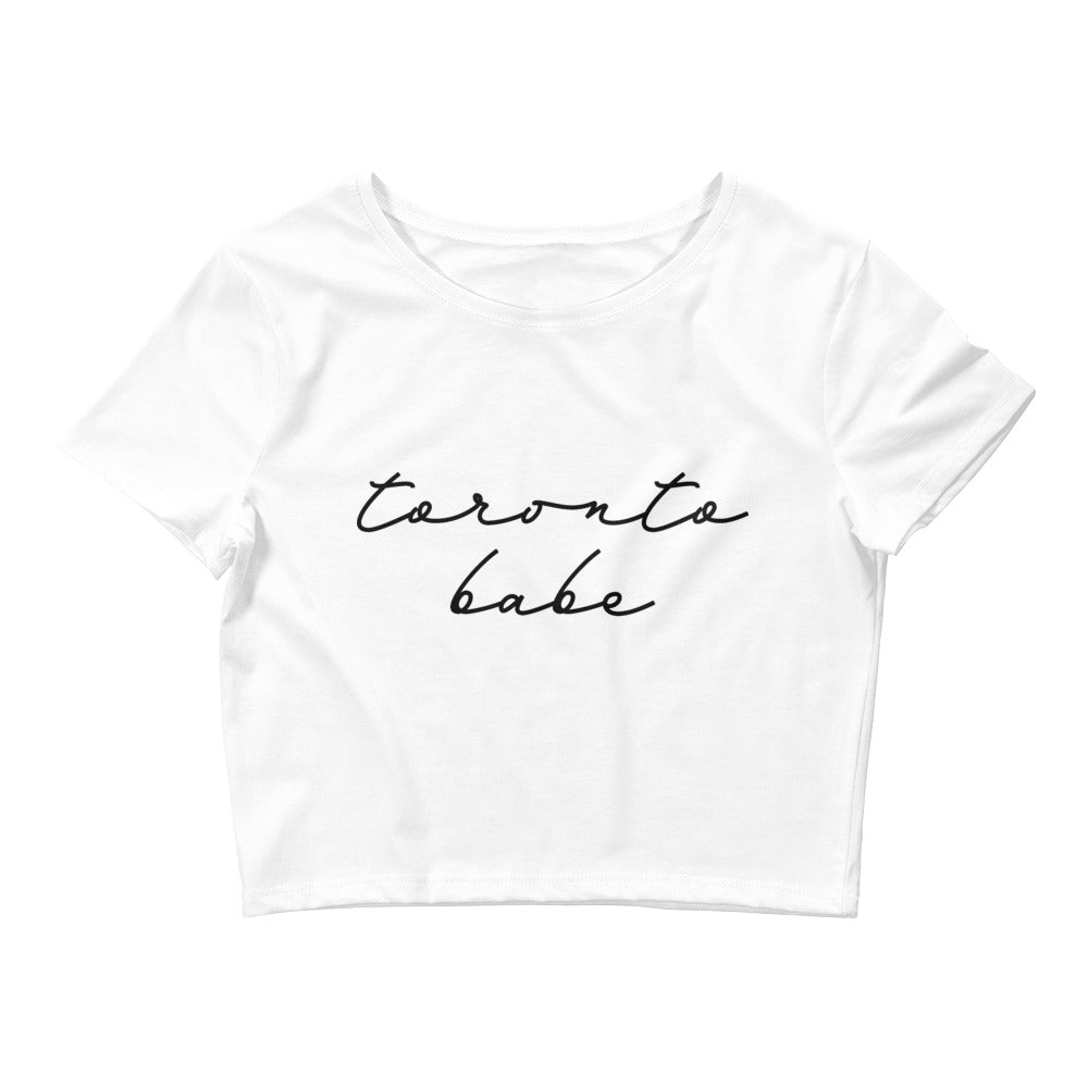 Toronto Babe Womens White Cropped T-shirt