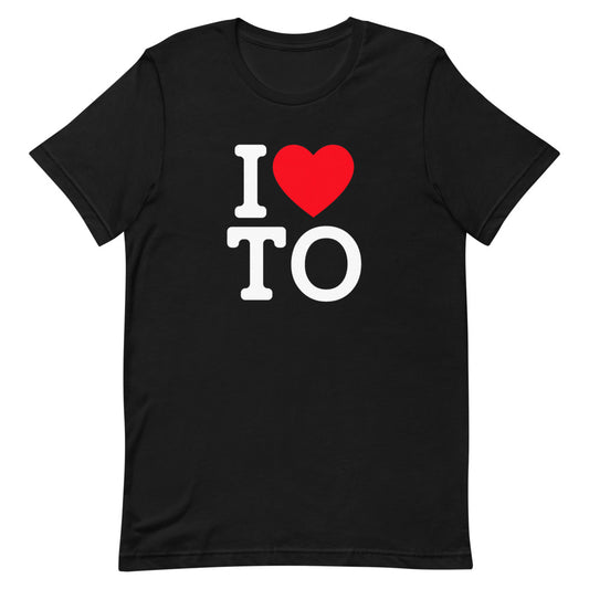 I Love Toronto Unisex Black T-Shirt