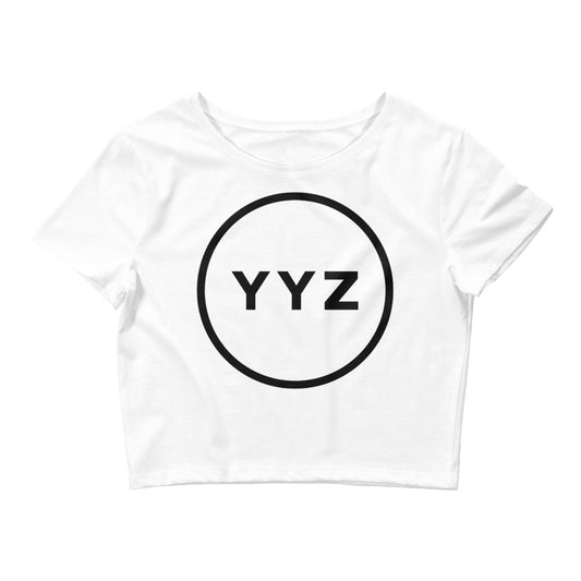YYZ Circle Womens White Cropped T-Shirt