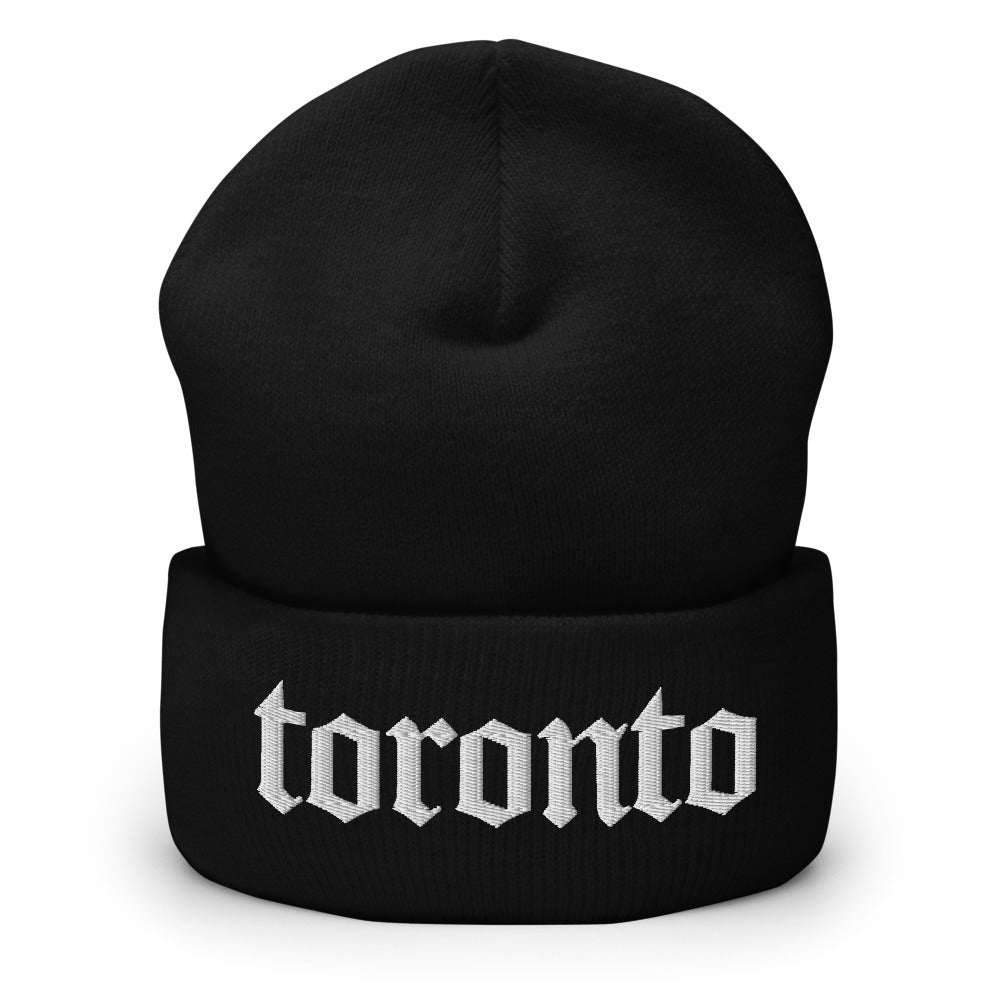 Toronto Gothic Cuffed Black Beanie