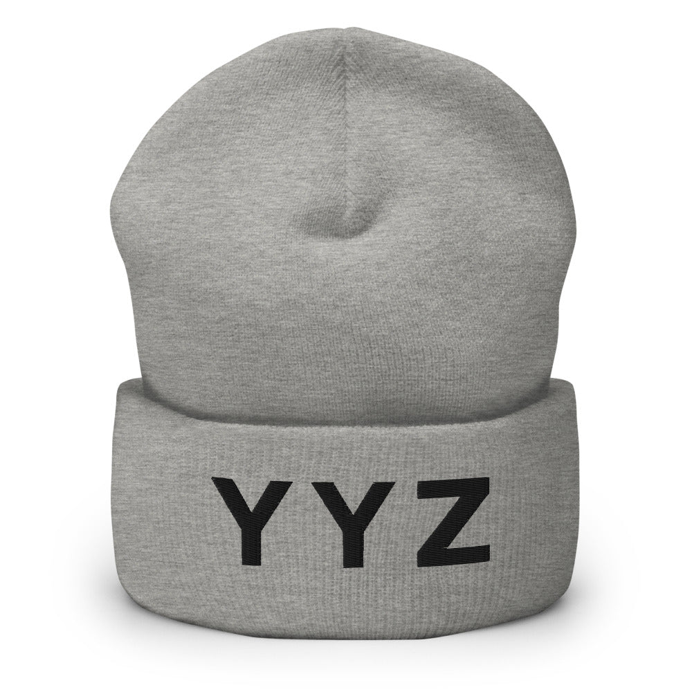 YYZ Cuffed Grey Beanie