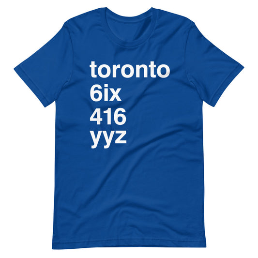 Toronto Nicknames Unisex Blue T-Shirt