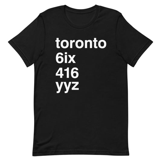 Toronto Nicknames Unisex Black T-Shirt