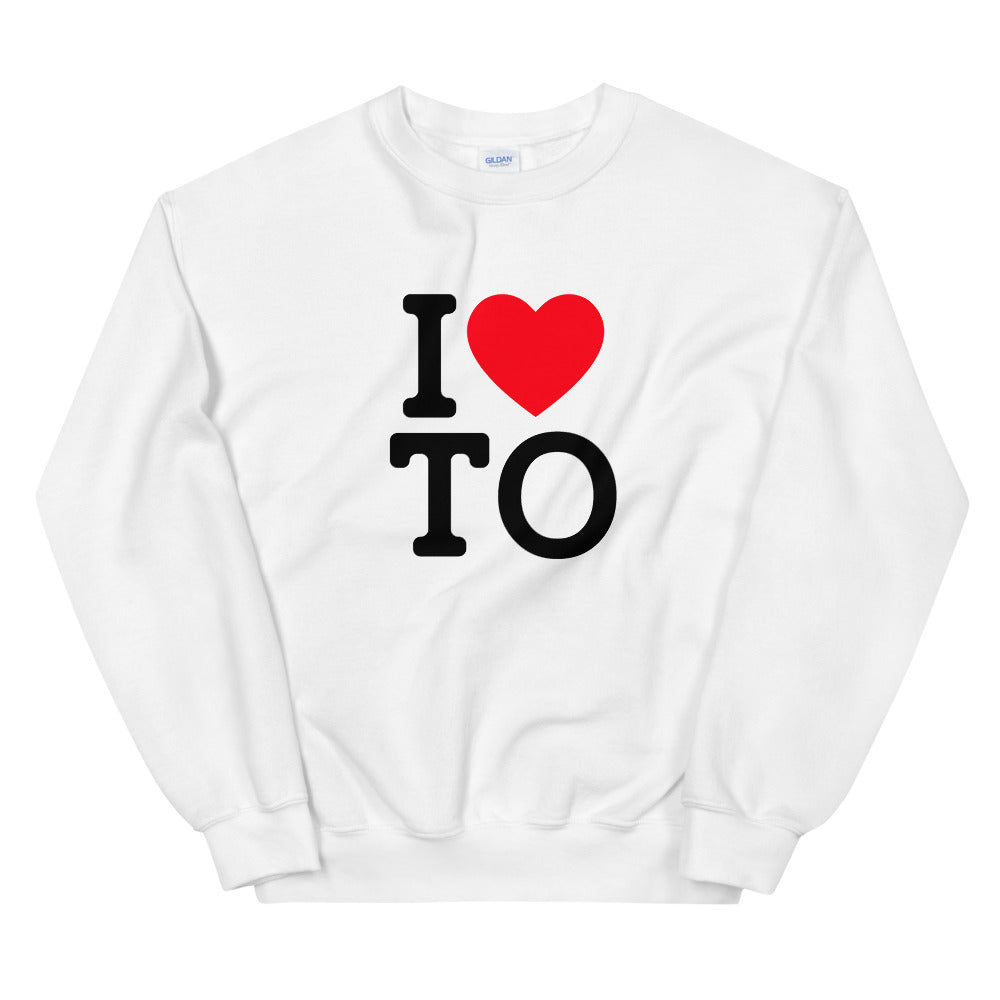 I Love Toronto Unisex White Sweatshirt