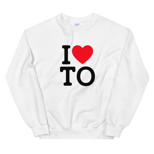 I Love Toronto Unisex White Sweatshirt