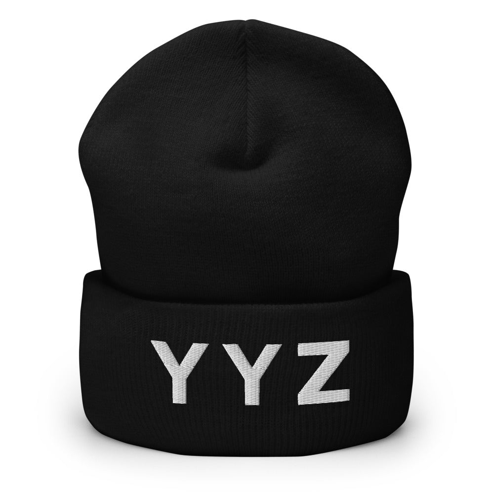 YYZ Cuffed Black Beanie