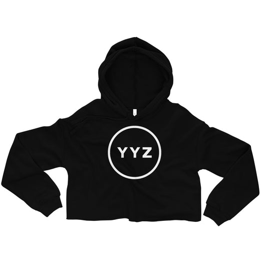 YYZ Circle Cropped Black Hoodie