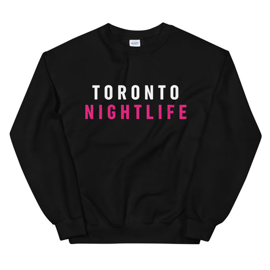 Toronto Nightlife Unisex Black & Pink Sweatshirt