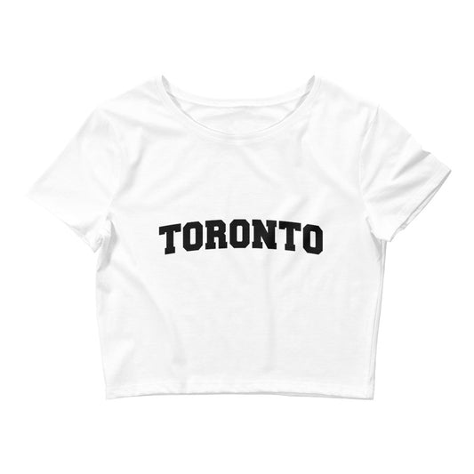 Toronto Varsity Womens White Cropped T-Shirt
