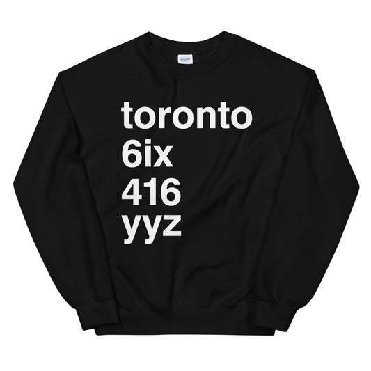 Toronto Nicknames Unisex Black Sweatshirt