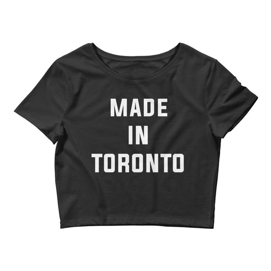 Made in Toronto Classic Womens Black Cropped T-Shirt