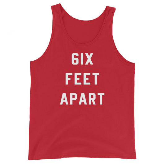 6ix Feet Apart Unisex Red Tank Top