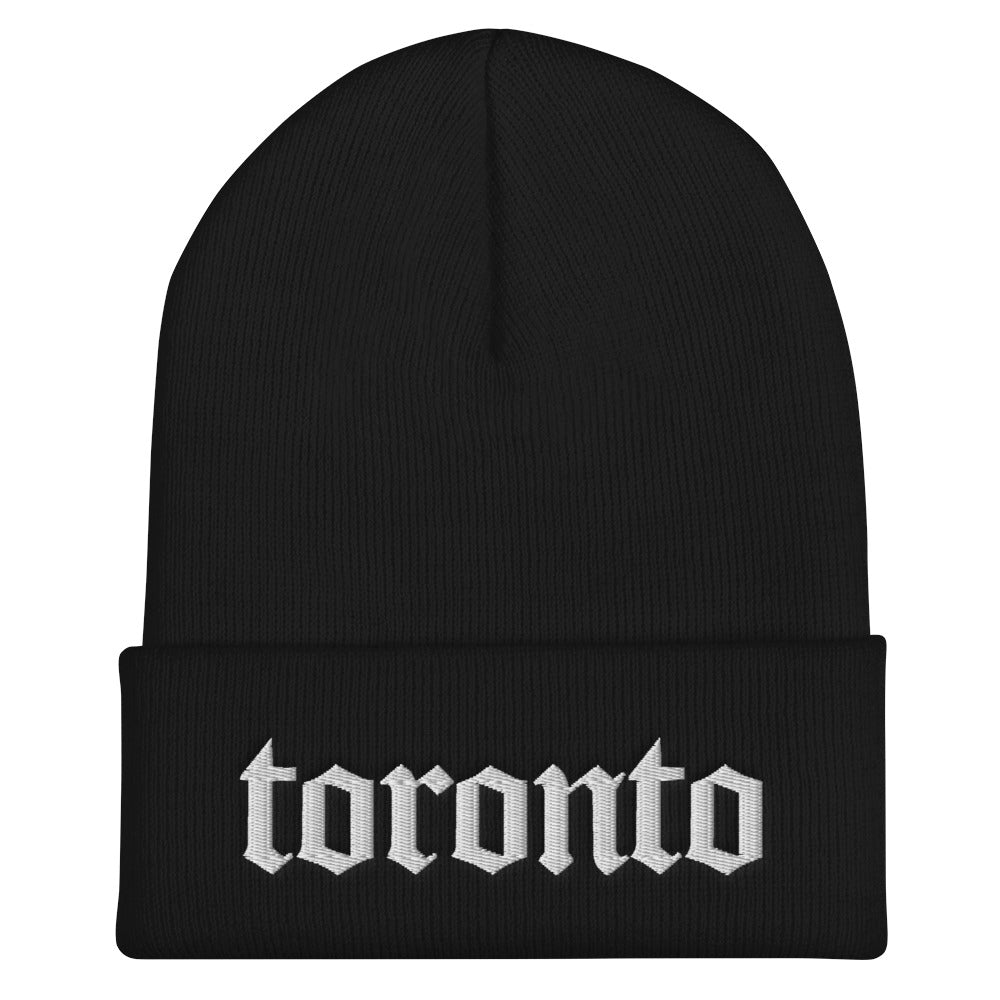 Toronto Gothic Cuffed Black Beanie