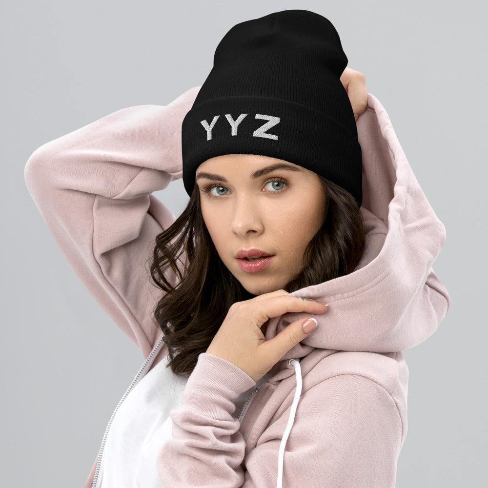 YYZ Cuffed Black Beanie