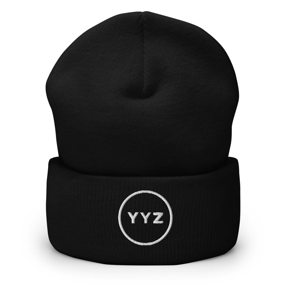 YYZ Circle Cuffed Black Beanie