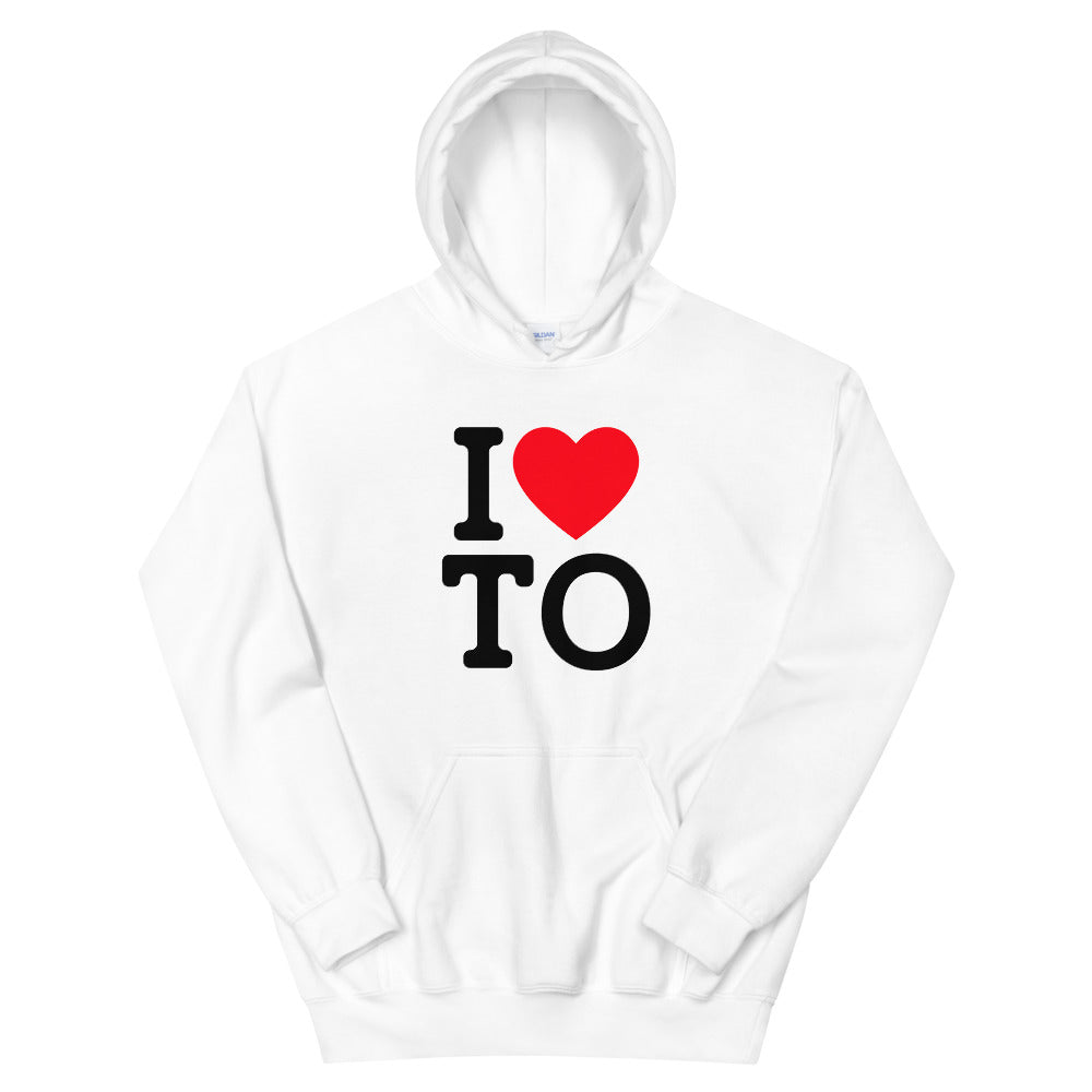 I Love Toronto Unisex White Hoodie