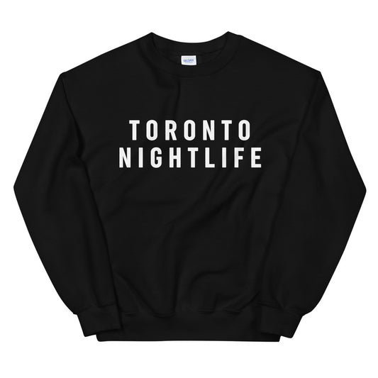 Toronto Nightlife Unisex Black & White Sweatshirt