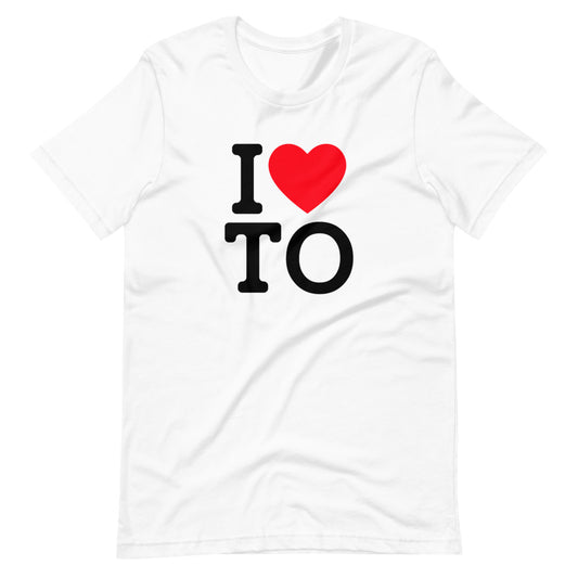 I Love Toronto Unisex White T-Shirt