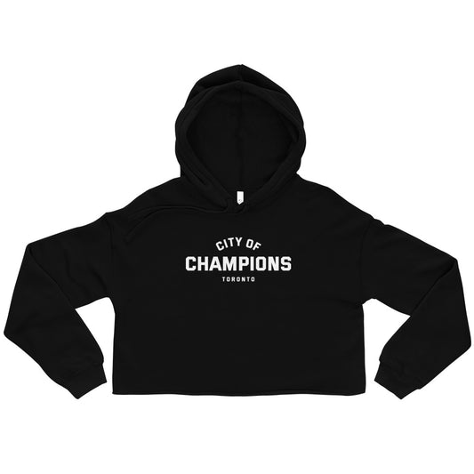 City of Champions Black Cropped Hoodie