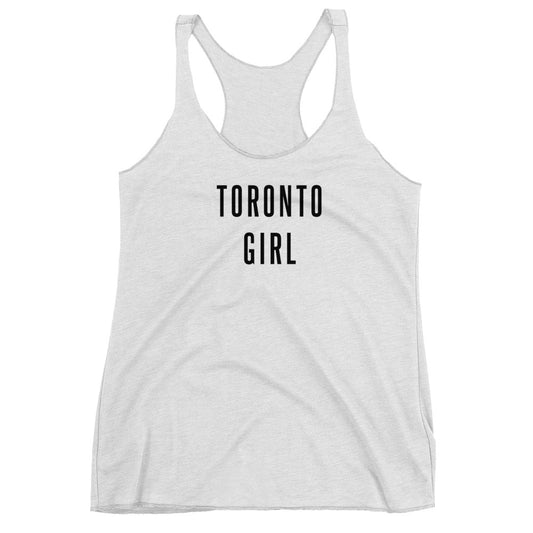 Toronto Girl Womens Heather White Racerback Tank