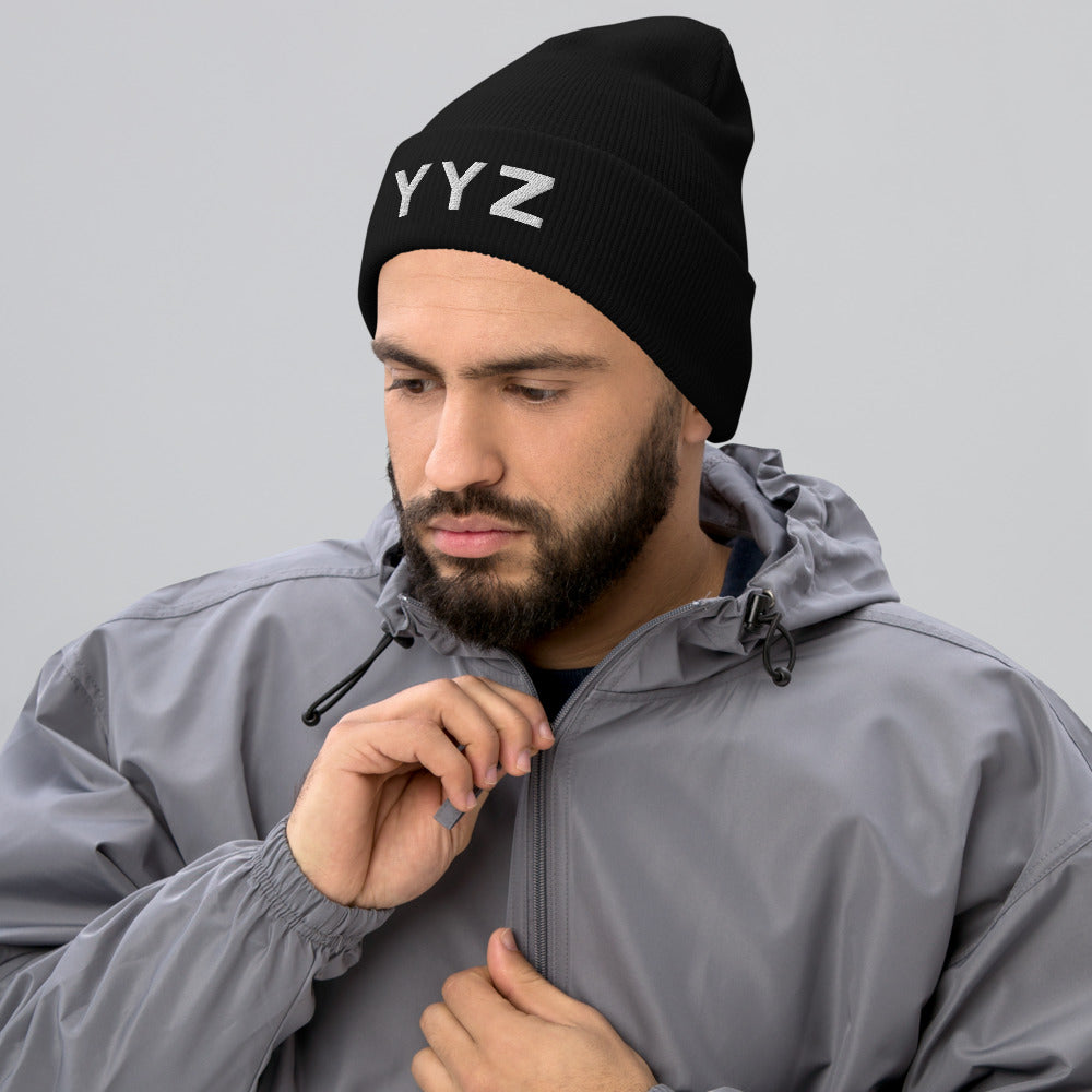 YYZ Cuffed Black Beanie