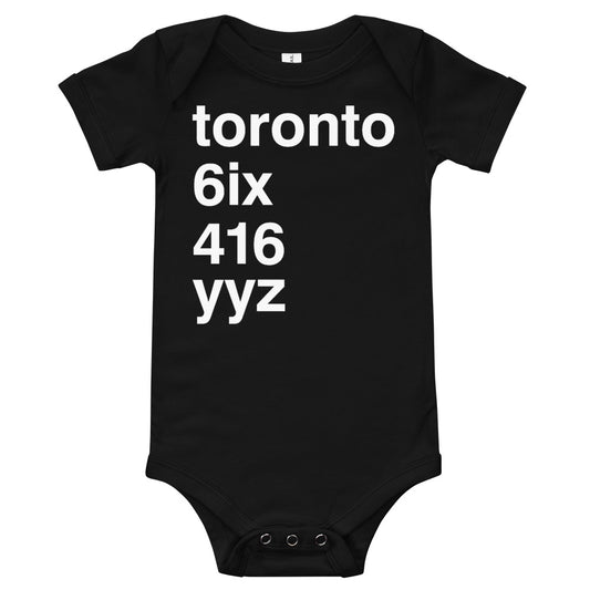 Toronto Nicknames Infant Black Onesie