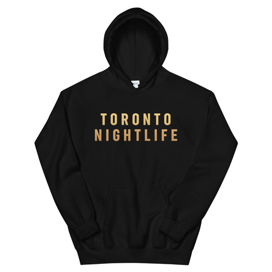 Toronto Nightlife Unisex Black and Gold Hoodie - Limited Edition