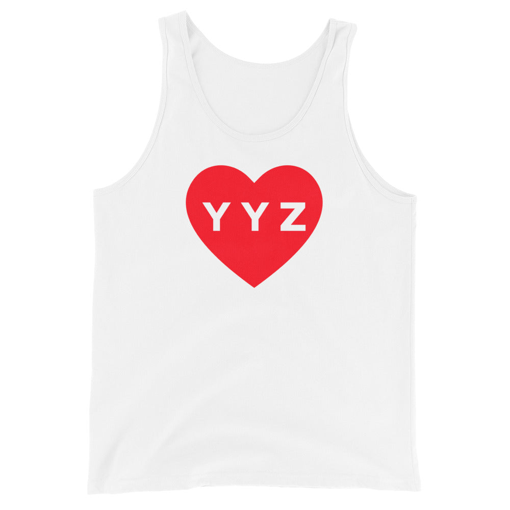 YYZ Heart Unisex White Tank Top