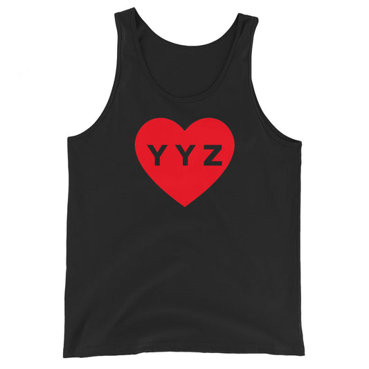 YYZ Heart Unisex Black Tank Top