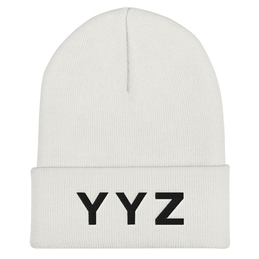 YYZ Cuffed White Beanie