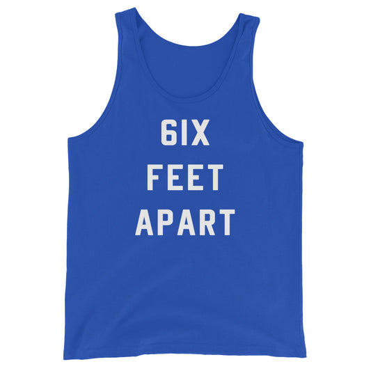 6ix Feet Apart Unisex Blue Tank Top