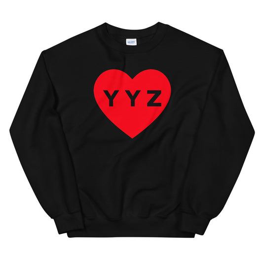 YYZ Heart Unisex Black Sweatshirt