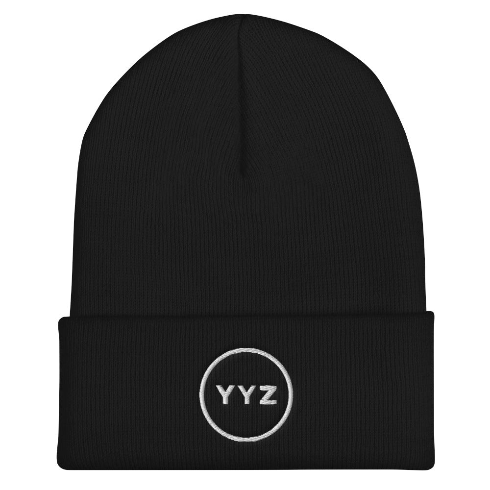 YYZ Circle Cuffed Black Beanie