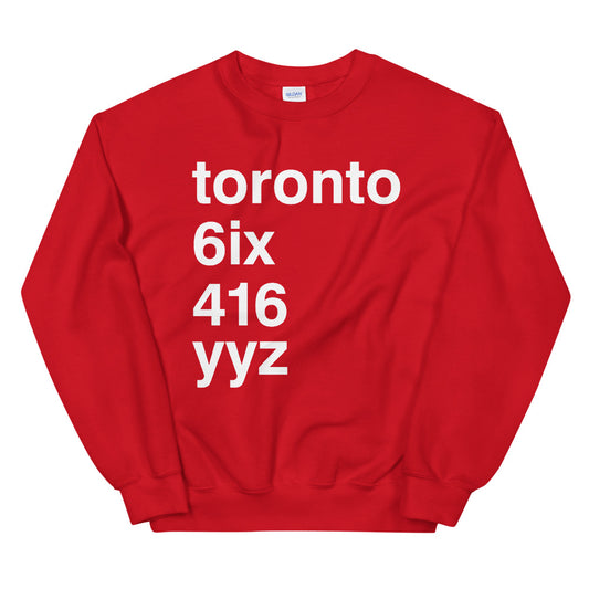 Toronto Nicknames Red Unisex Sweatshirt