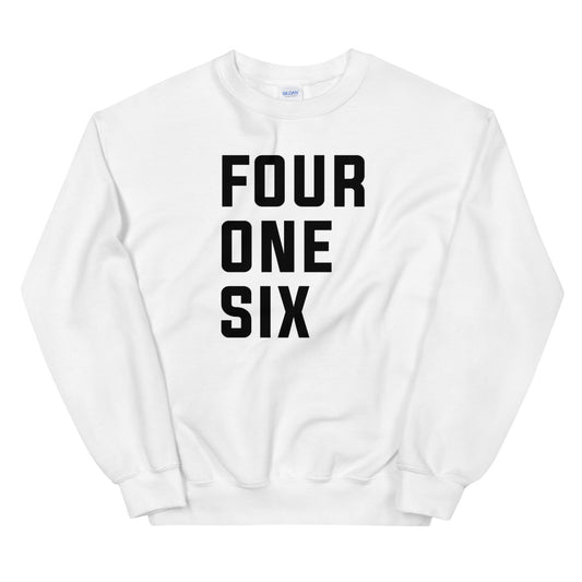 Four One Six Unisex White Sweatshirt